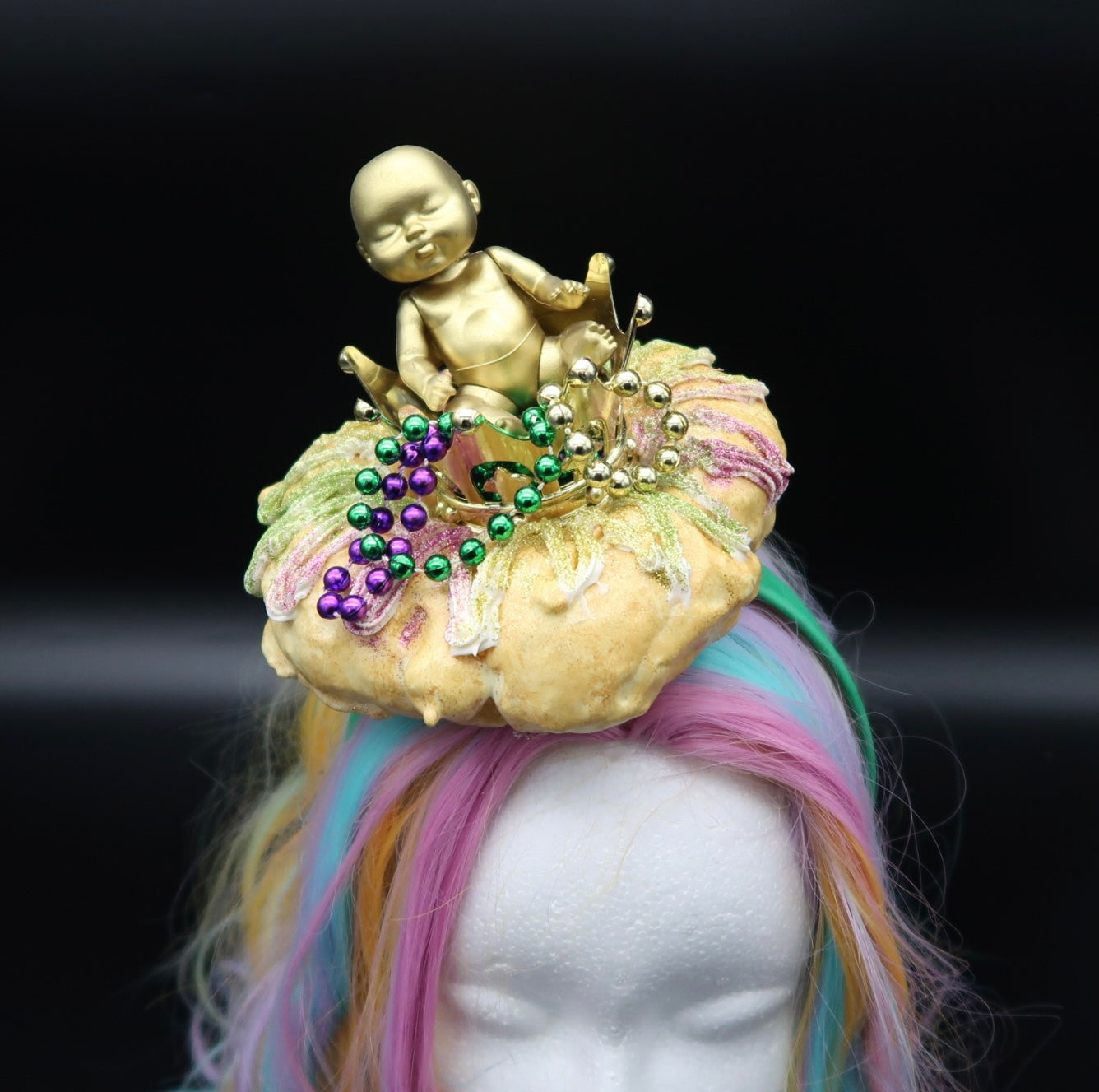 King Cake Baby Head Piece