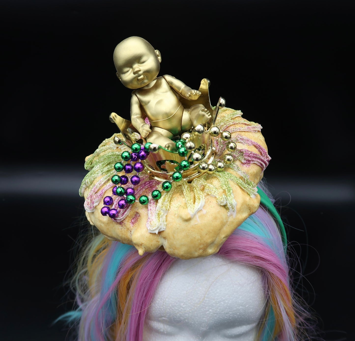 King Cake Baby Head Piece