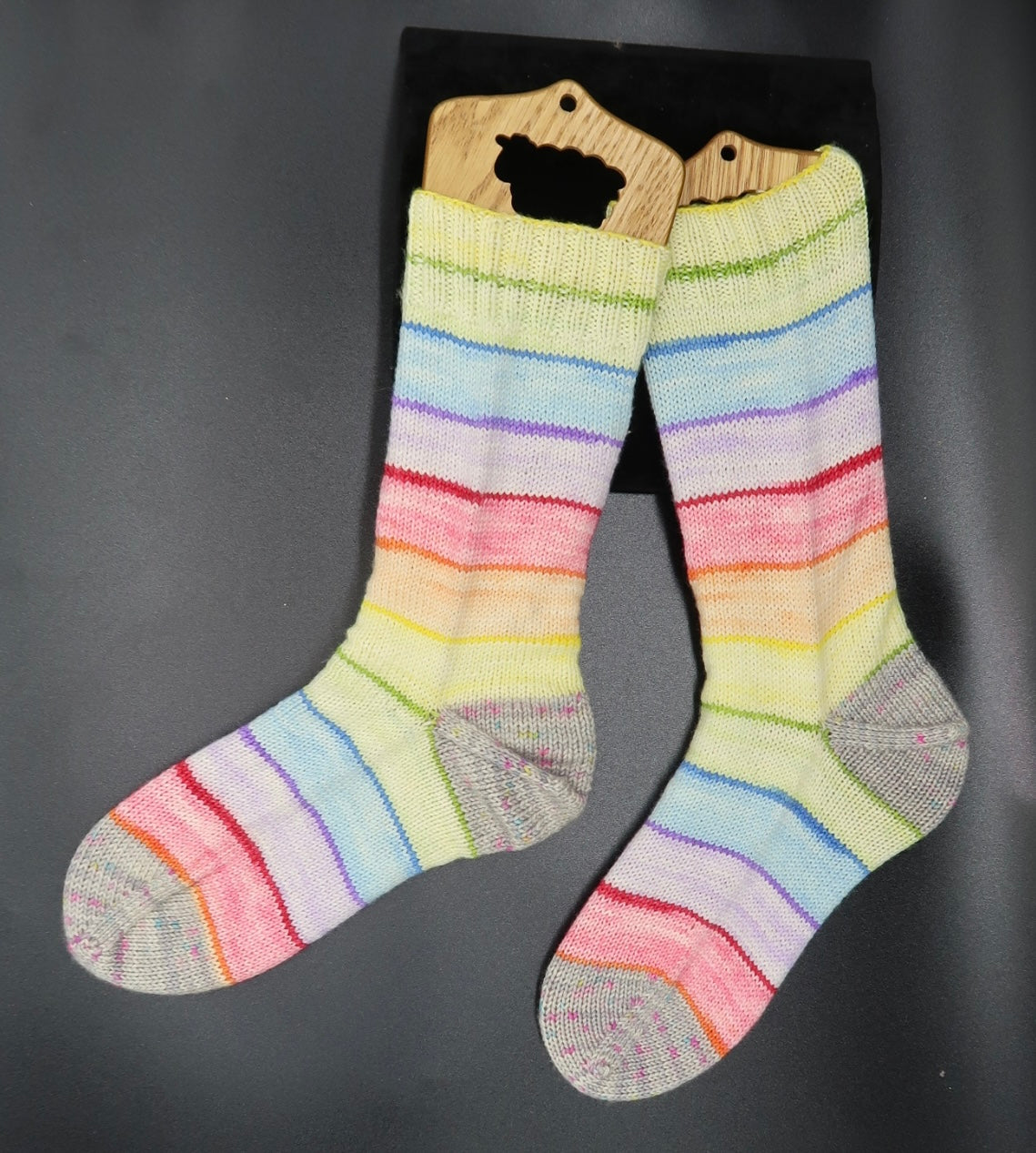 Pastel Knit Rainbow Socks