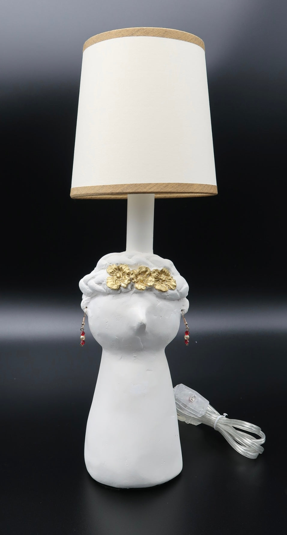 Handmade Plaster Lady Lamp