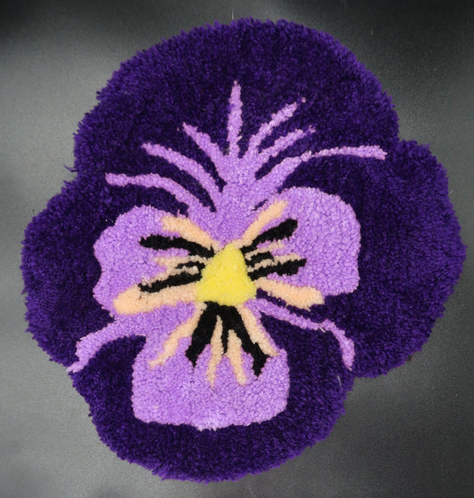 Hand Tufted Pansy Wall Hanging
