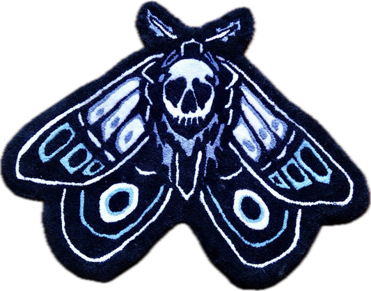 Hand Tufted Skull Moth Rug